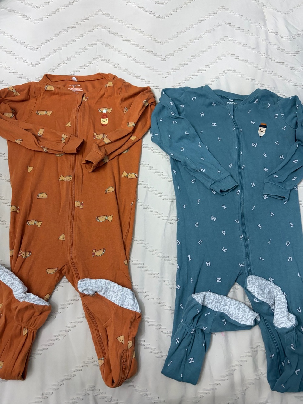 Pekkle 5T Organic Cotton Taco & Alphabet Zip-Up Pajama Set – 2 Pack